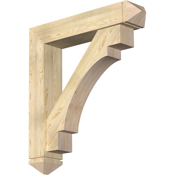 Ekena Millwork Merced Arts and Crafts Rough Sawn Bracket w/ Offset Brace, Douglas Fir, 8"W x 40"D x 44"H BKT0806X40X44MRC03RDF - main